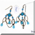 J165. Turquoise colored chandelier earrings. - $14 